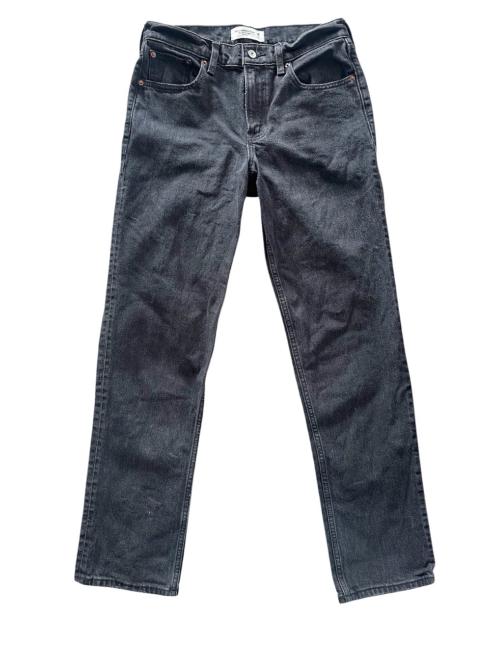 Abercrombie & Fitch The *90; Straight Jeans Mid Rise Black Size 28 6R